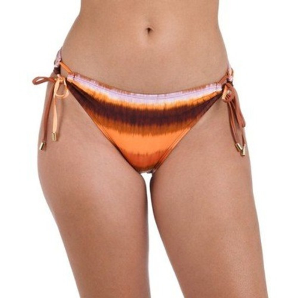 NWT La Blanca Bikini Bottoms 14 Upon the Horizon Side Tie Hipster Orange UPF 50+